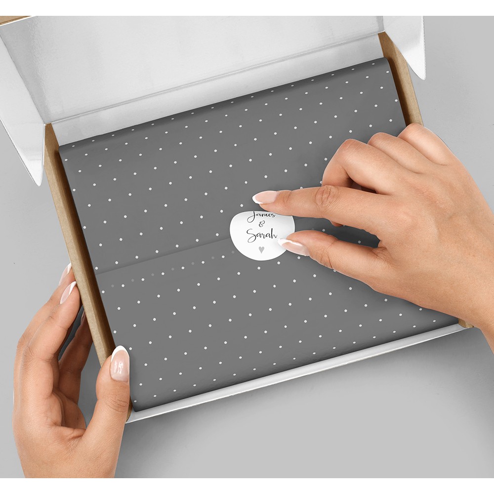 Pack of 'Grey Heart' Stickers