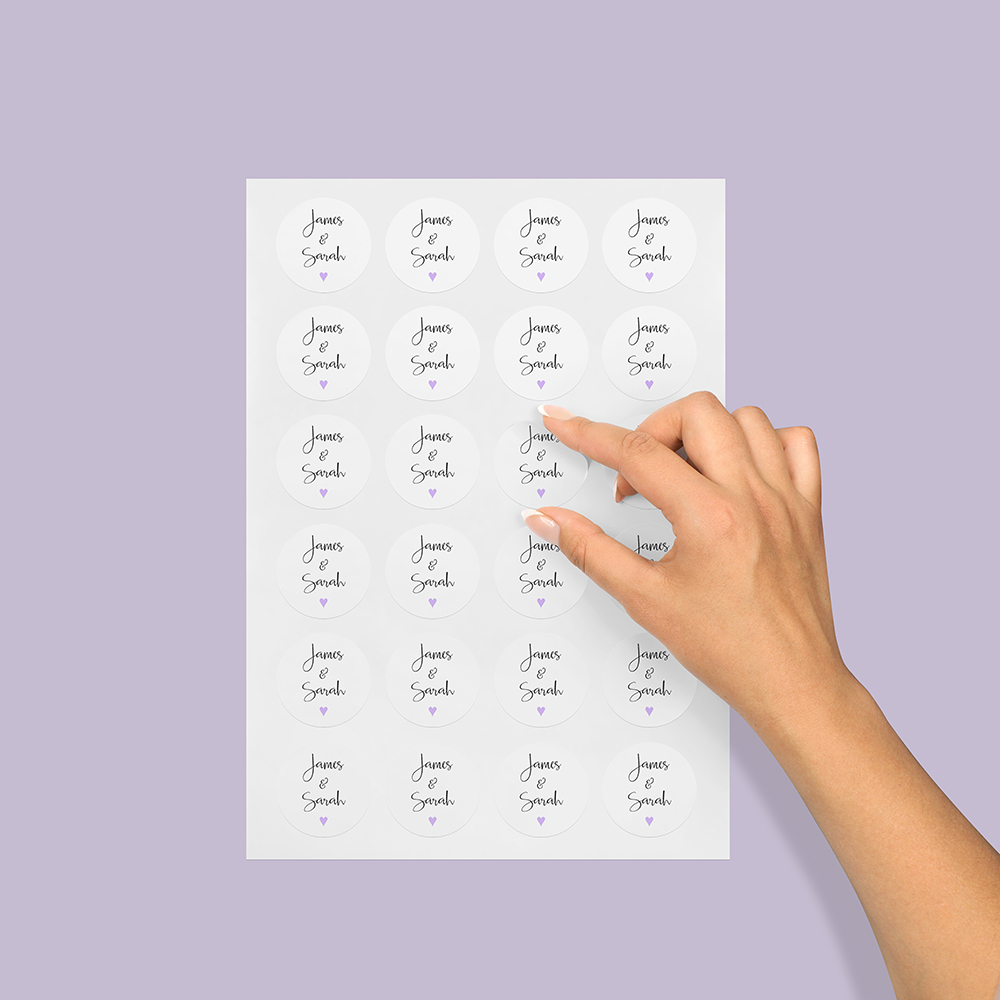 Pack of 'Lavender Heart' Stickers