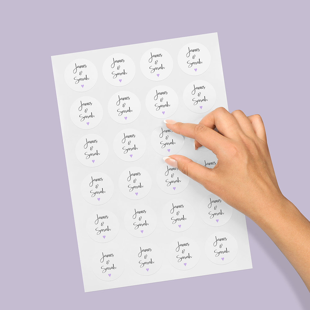 Pack of 'Lavender Heart' Stickers
