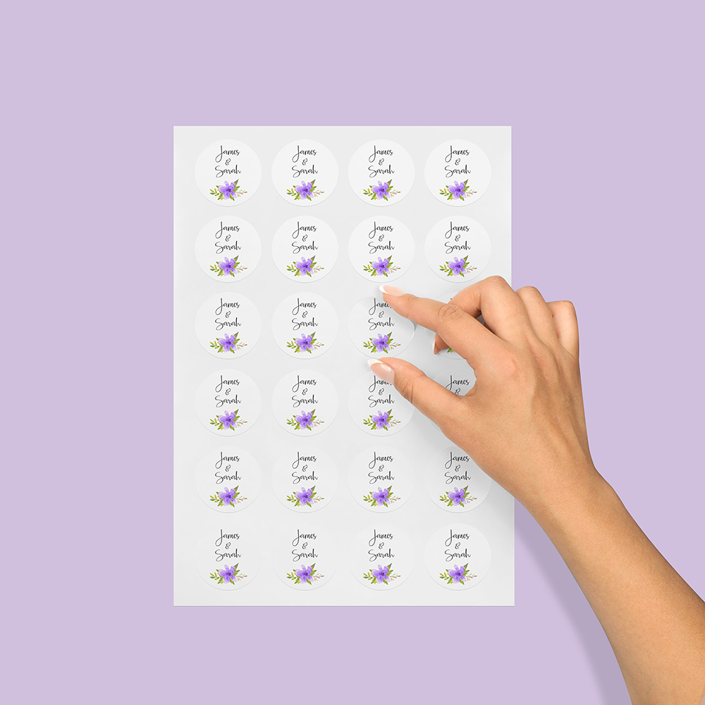 Pack of 'Purple Multi Floral' Stickers