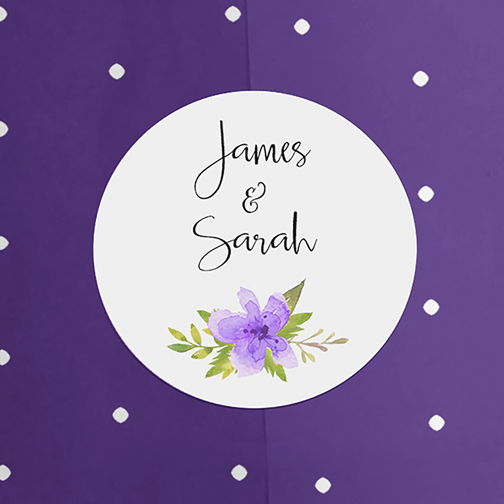 'Purple Multi Floral Watercolour' Sleeve Invite Sample