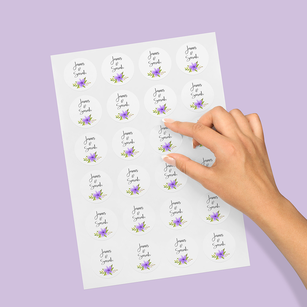 Pack of 'Purple Multi Floral' Stickers