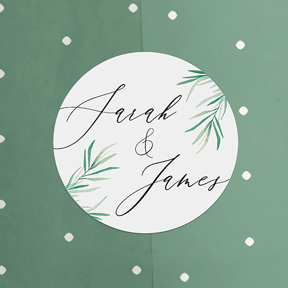 'Willow Eucalyptus' Printed Envelope Liner Sample with Envelope