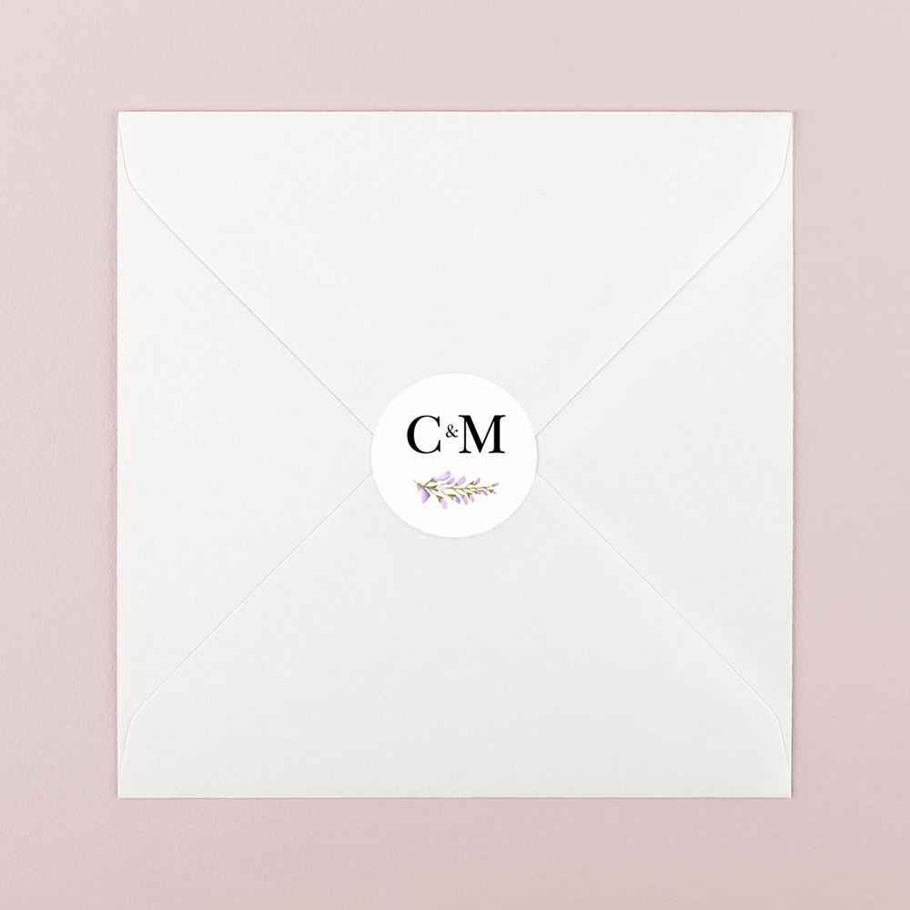 'Wisteria' Printed Envelope Liner Sample with Envelope