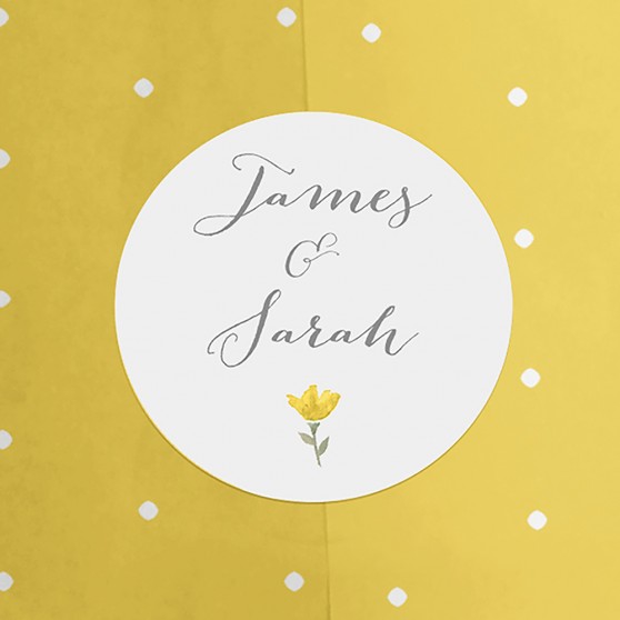 Pack of 'Yellow Floral Watercolour' Stickers