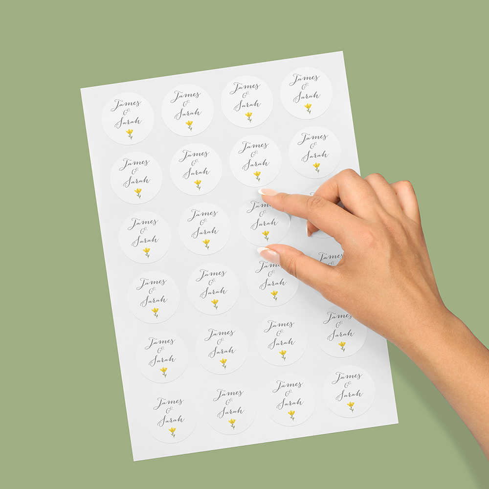 Pack of 'Yellow Floral Watercolour' Stickers