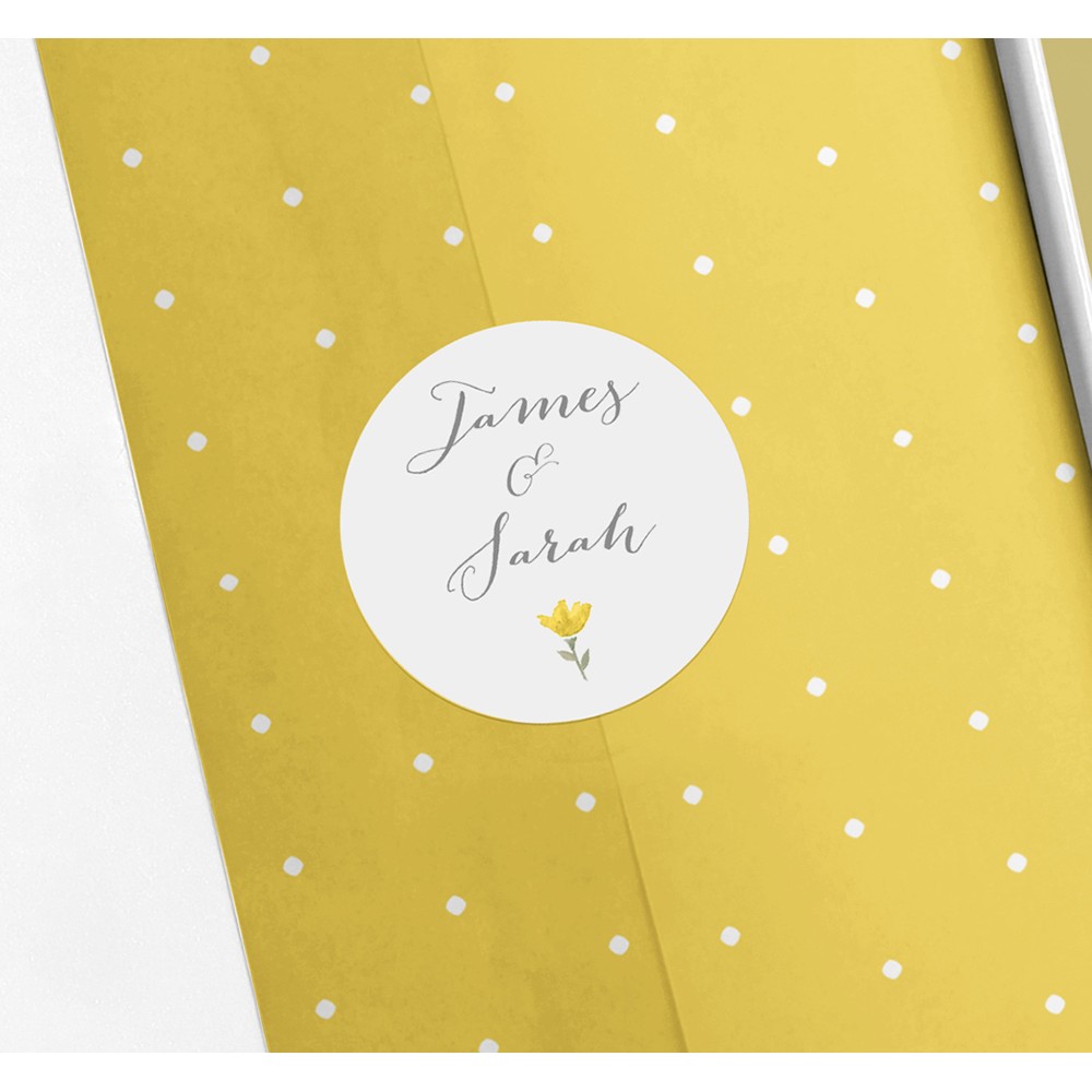 Pack of 'Yellow Floral Watercolour' Stickers