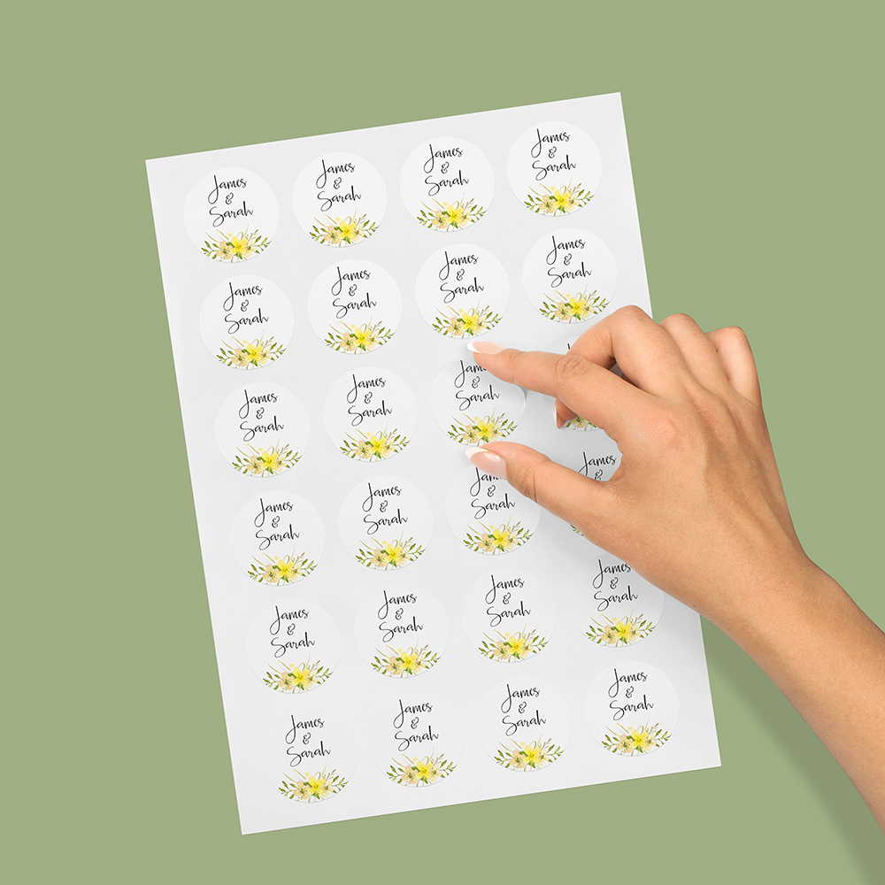 Pack of 'Yellow Multi Floral' Stickers