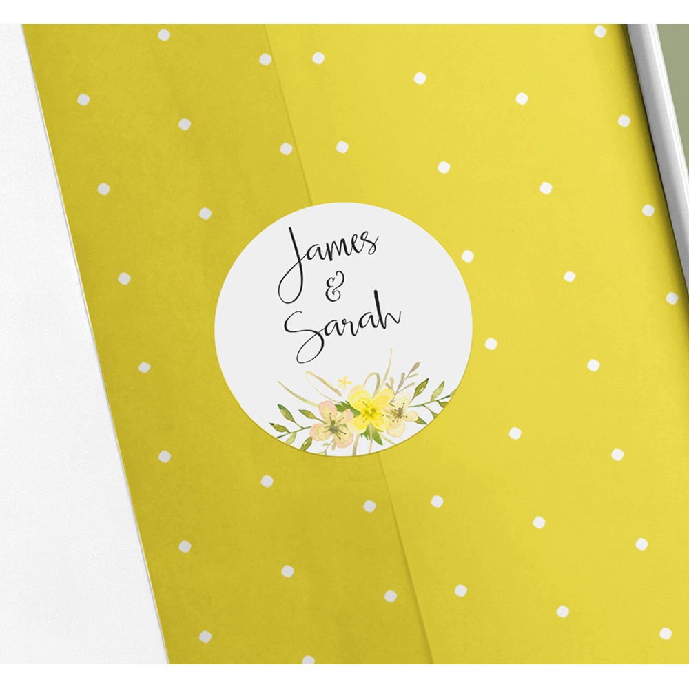 Pack of 'Yellow Multi Floral' Stickers