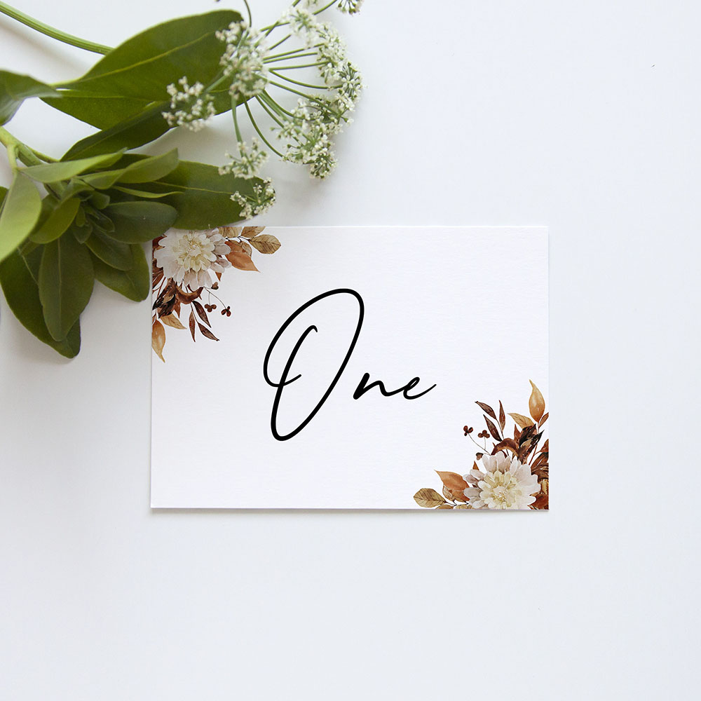 'Autumn Garden' Table Name/Number