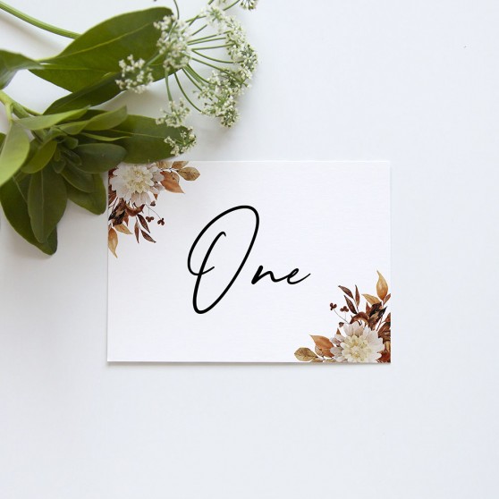 'Autumn Garden' Table Name/Number