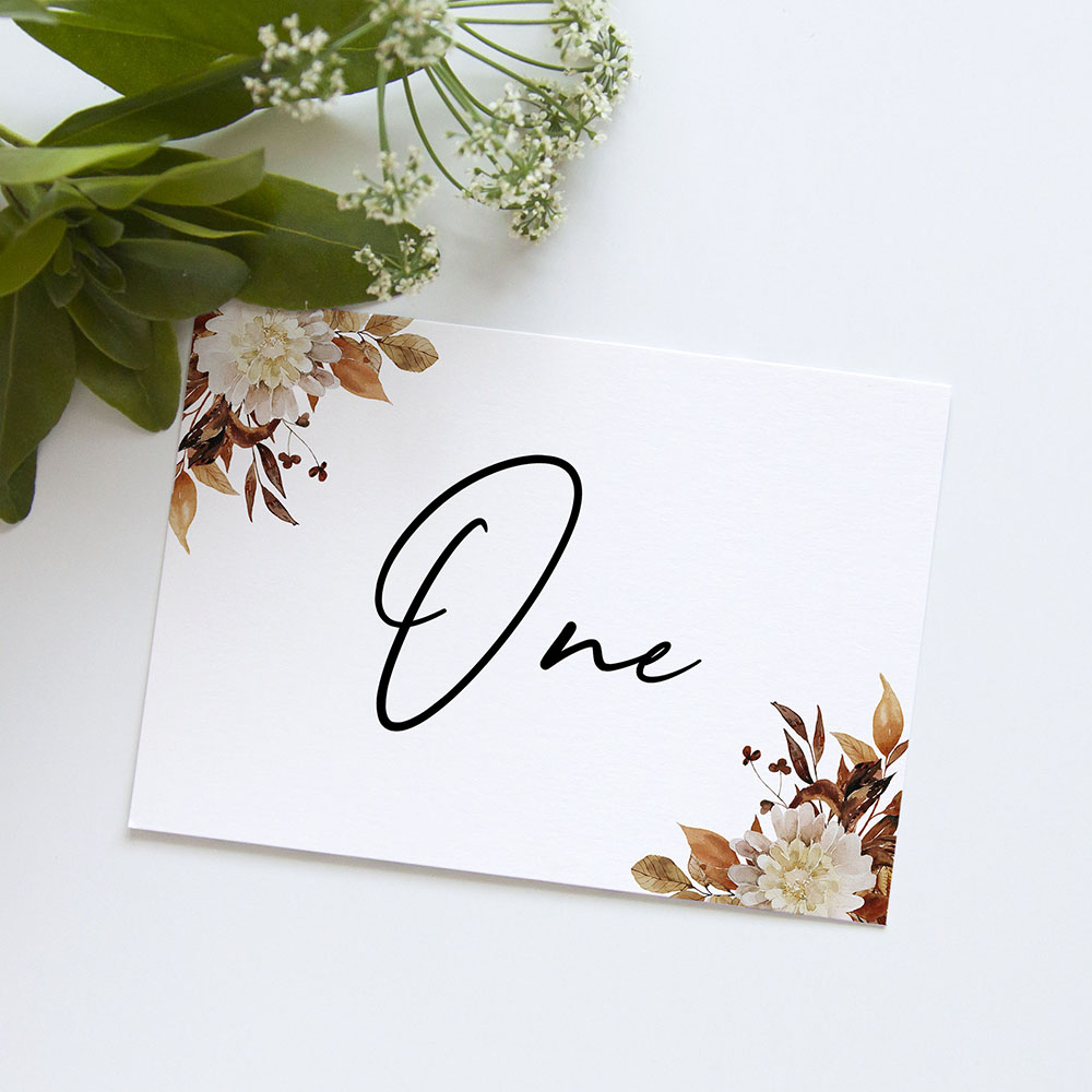 'Autumn Garden' Table Name/Number