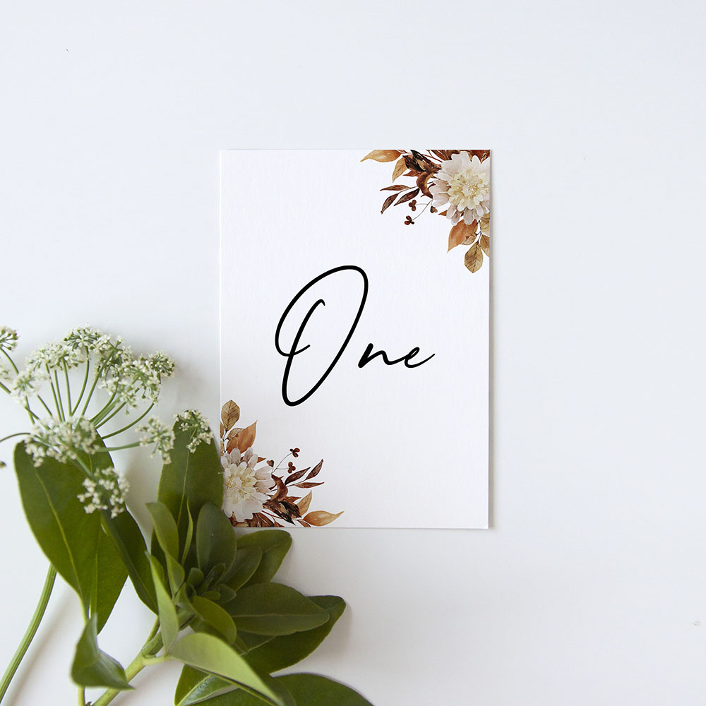 'Autumn Garden' Table Name/Number