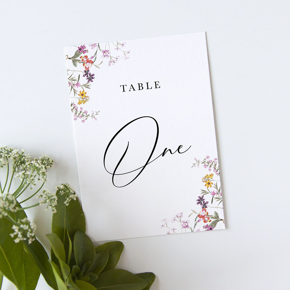 'Wild Botanical' Table Name/Number