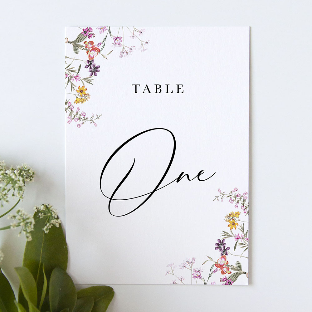 'Wild Botanical' Table Name/Number