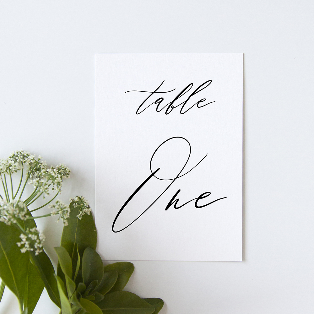 'Calligraphy 4' Table Name/Number