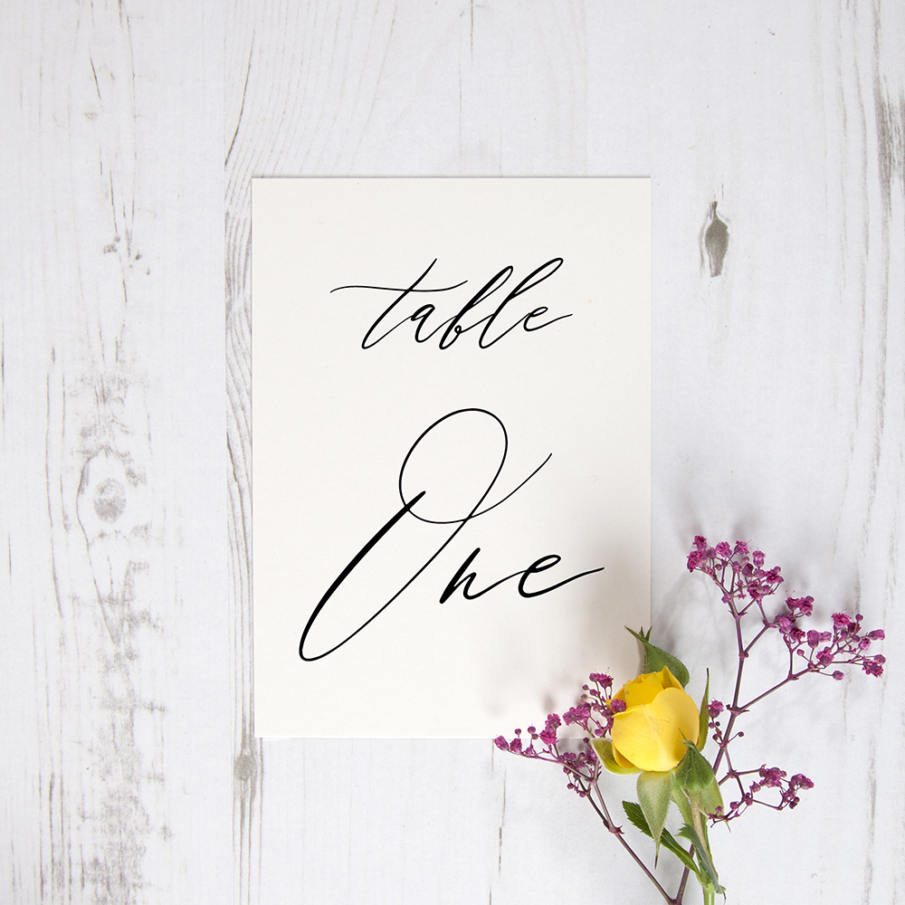 'Calligraphy 4' Table Name/Number