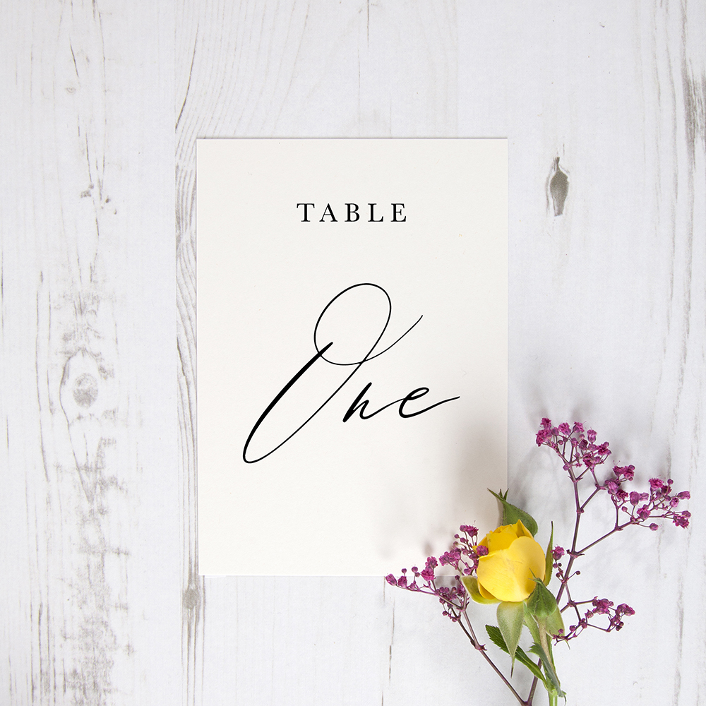 'Calligraphy 7' Table Name/Number