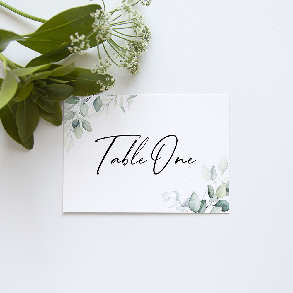 'Dreamy Eucalyptus' Table Name/Number