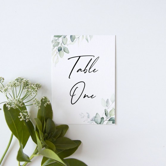 'Dreamy Eucalyptus' Table Name/Number