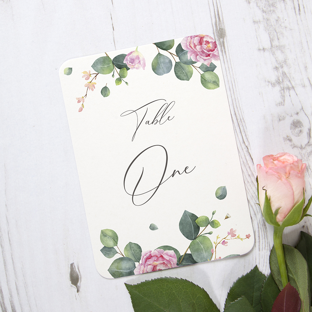 'Eucalyptus Blush' Table Name/Number