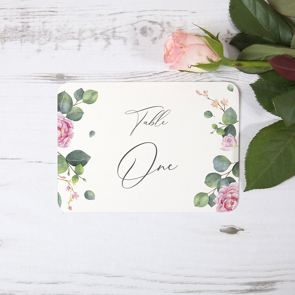 'Eucalyptus Blush' Table Name/Number