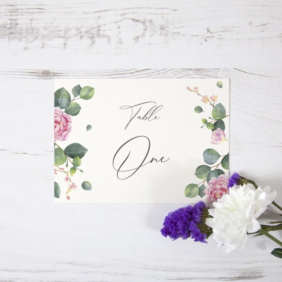 'Eucalyptus Blush' Table Name/Number