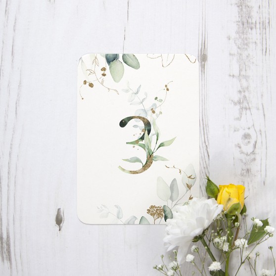 'Green & Gold Eucalyptus' Table Name/Number