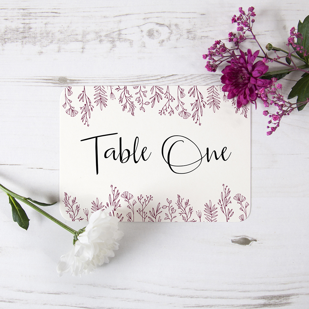 'Ruby Sophia' Table Name/Number