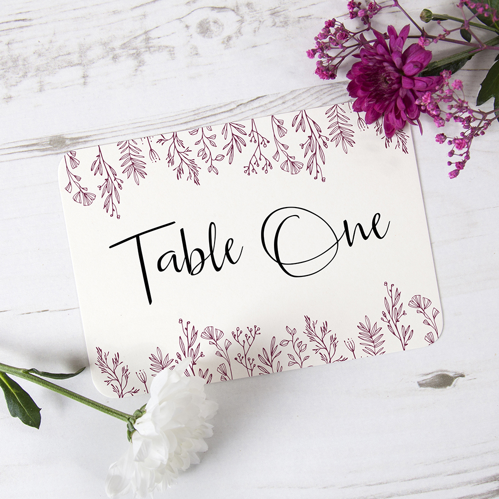 'Ruby Sophia' Table Name/Number