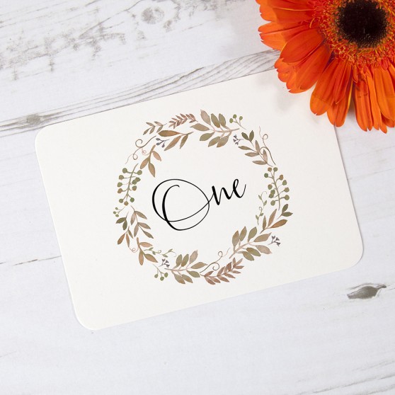 'Russet Floral Watercolour' Table Name/Number