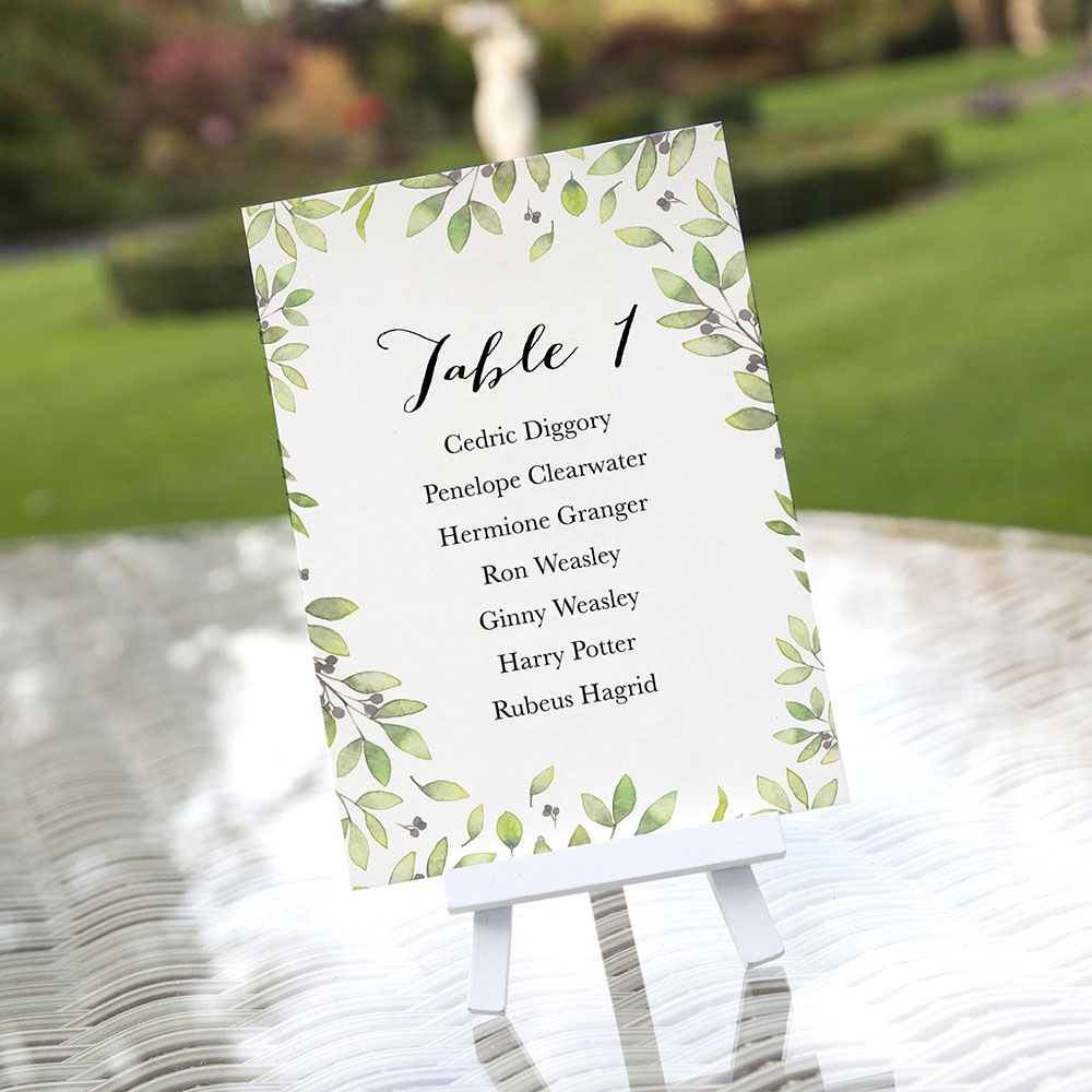 'Arabella' Table Plan Cards