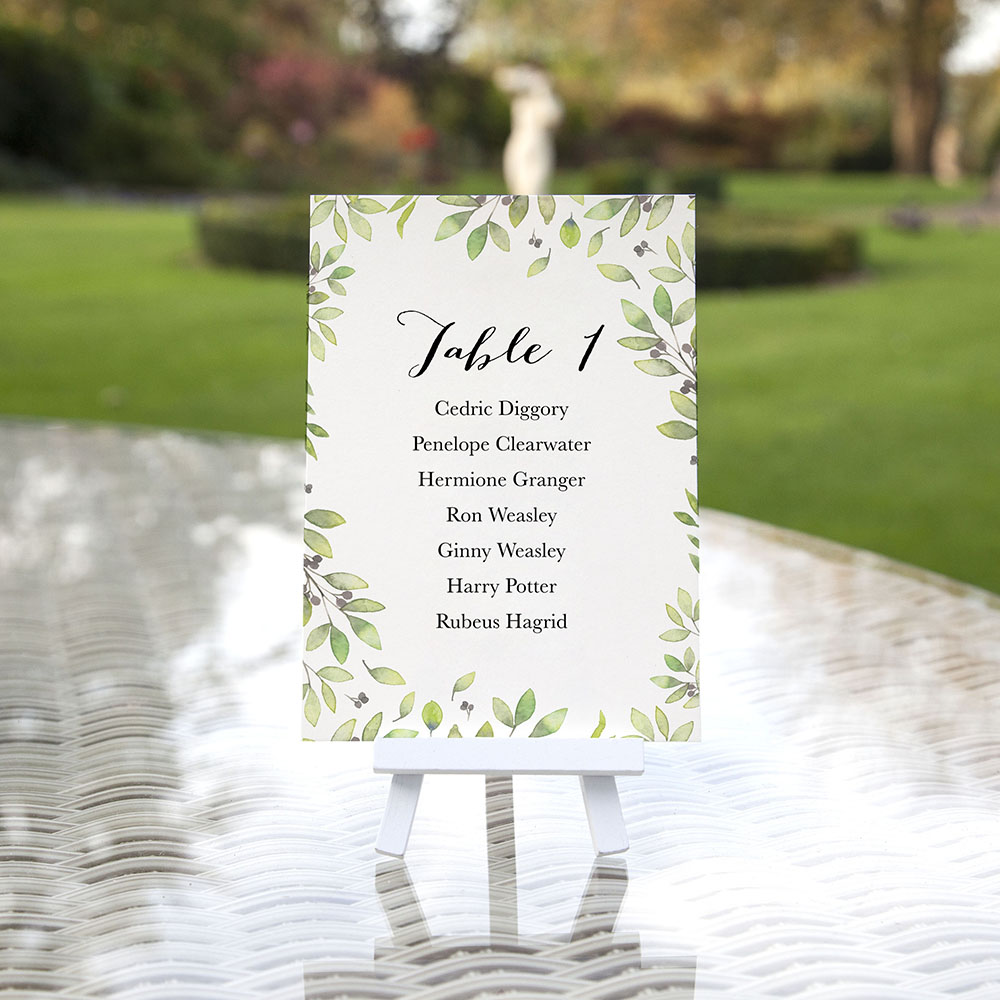 'Arabella' Table Plan Cards