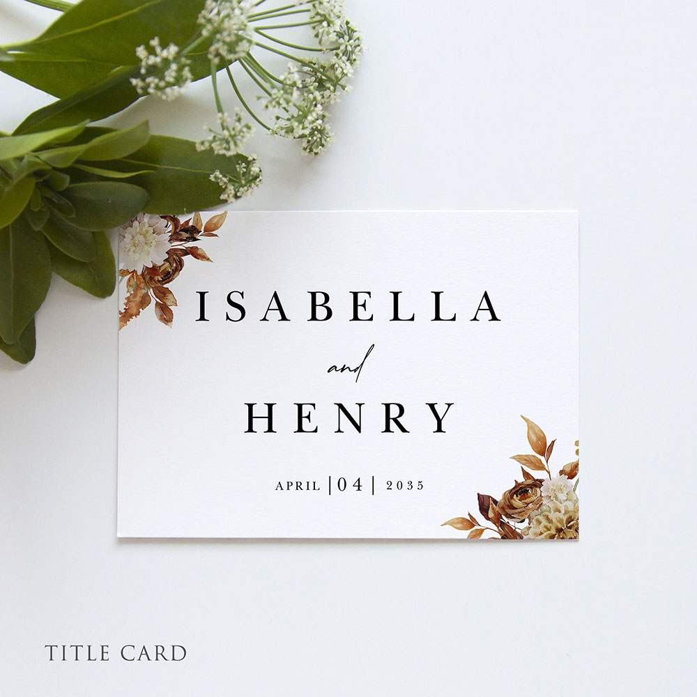 'Autumn Garden AG12' Table Plan Card Sample