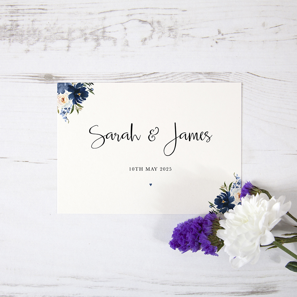'Blue Velvet' Table Plan Cards