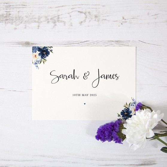 'Blue Velvet' Table Plan Card Sample