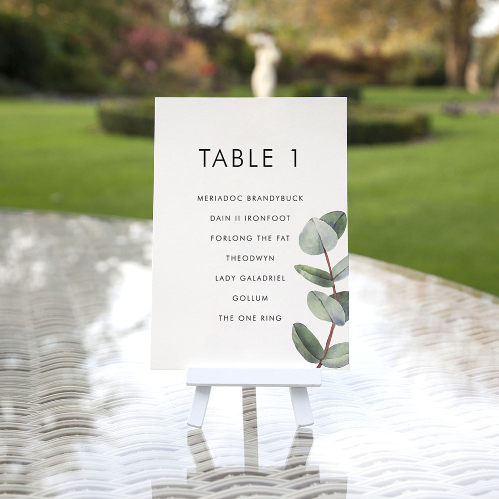 'Campagna Eucalyptus CP02' Table Plan Card Sample