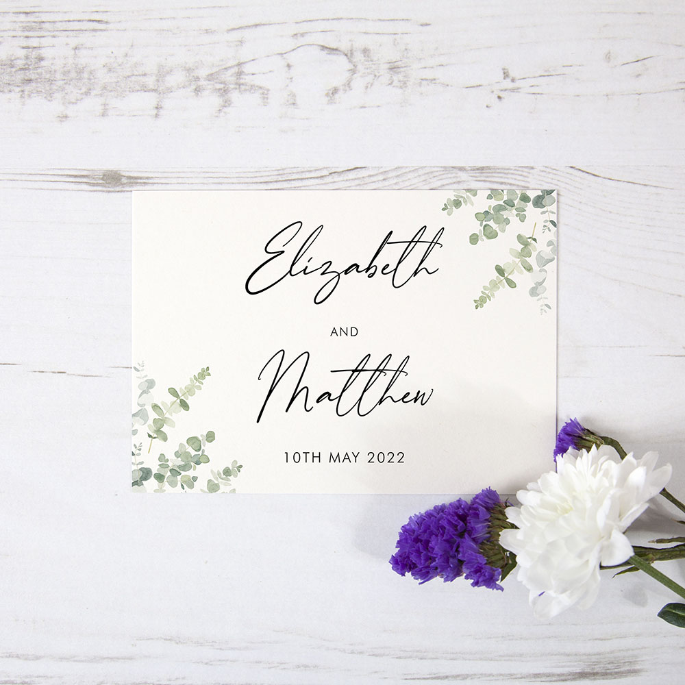 'Classic Eucalyptus' Table Plan Card Sample