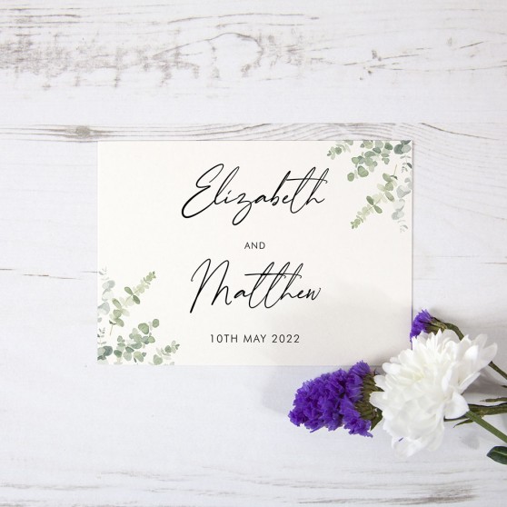 'Classic Eucalyptus' Table Plan Card Sample