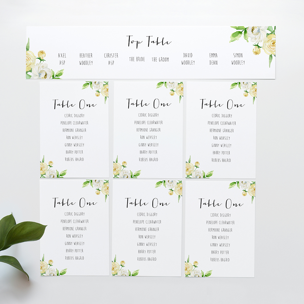 'Daphne' Table Plan Cards