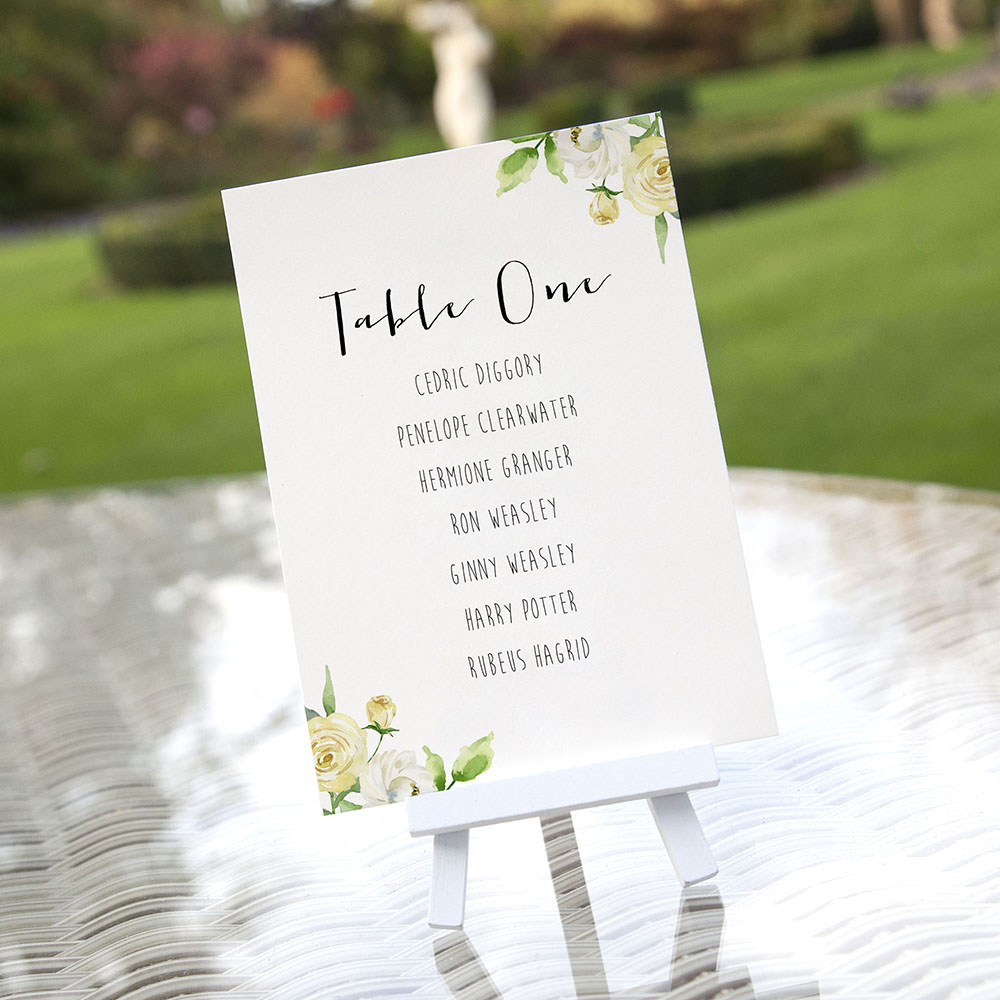 'Daphne' Table Plan Card Sample