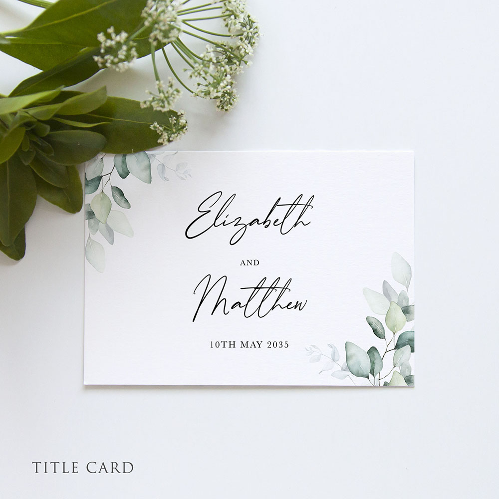 'Dreamy Eucalyptus' Table Plan Card Sample