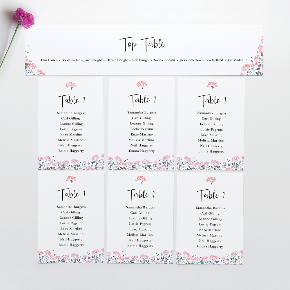 'Felicity' Table Plan Cards