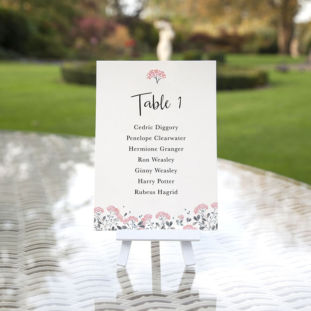 'Felicity' Table Plan Card Sample