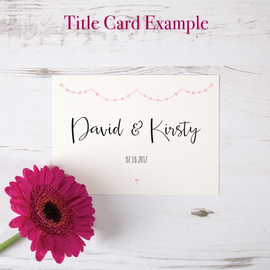 'Pink Heart Bunting' Table Plan Card Sample
