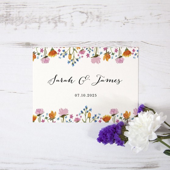 'Wild Floral' Table Plan Card Sample