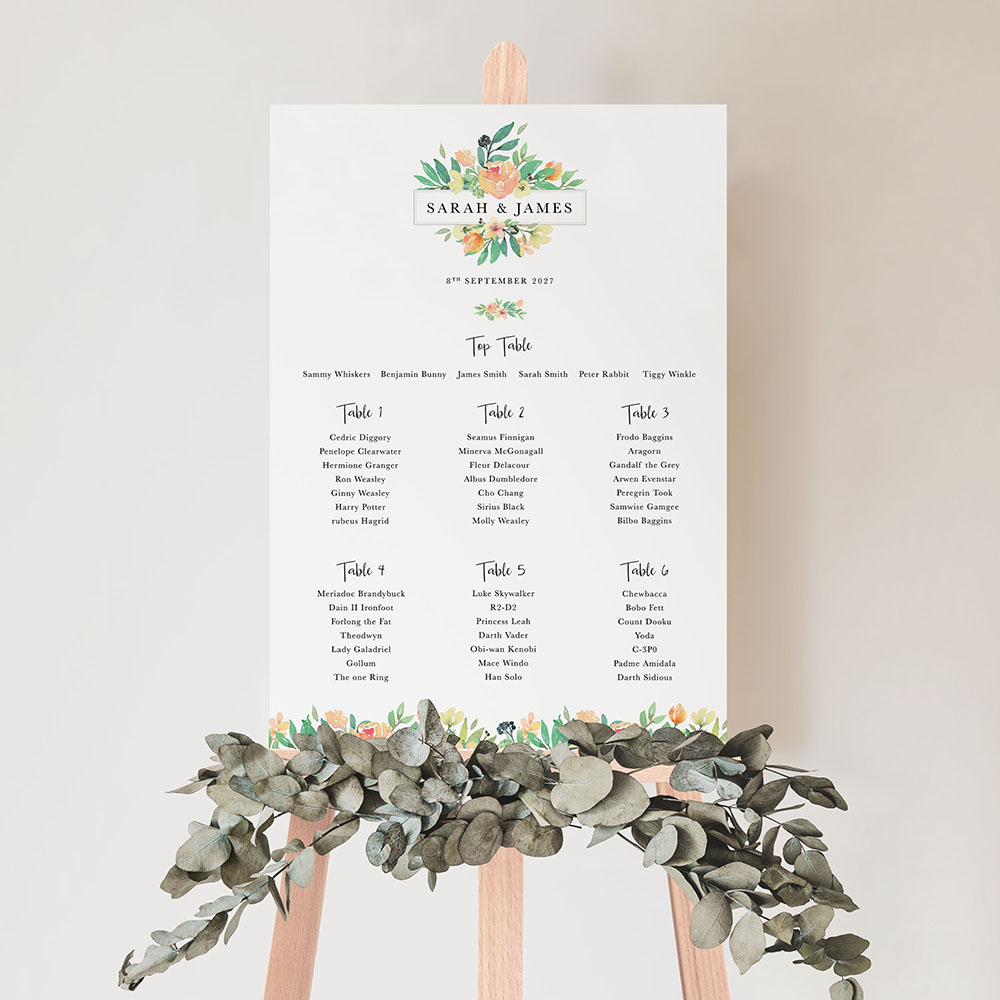 'Bella' Large White Table Plan A2/A1