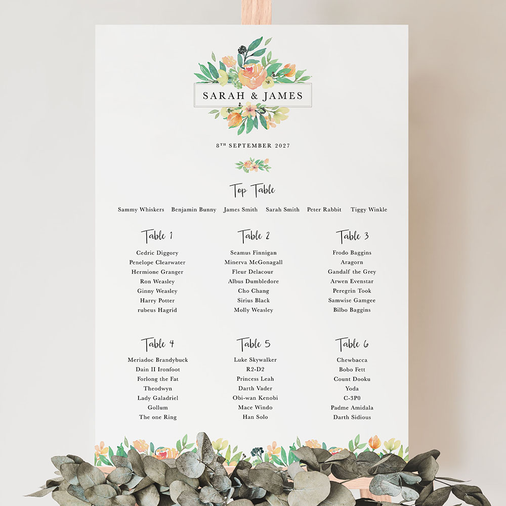 'Bella' Large White Table Plan A2/A1