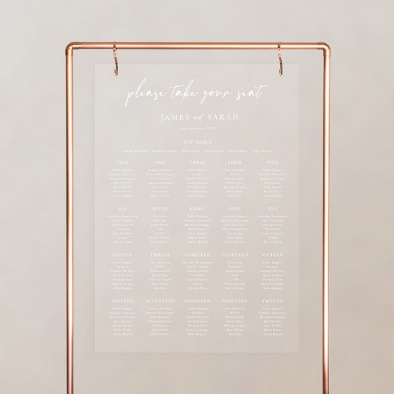 'Calligraphy 3' Large White Table Plan A2/A1
