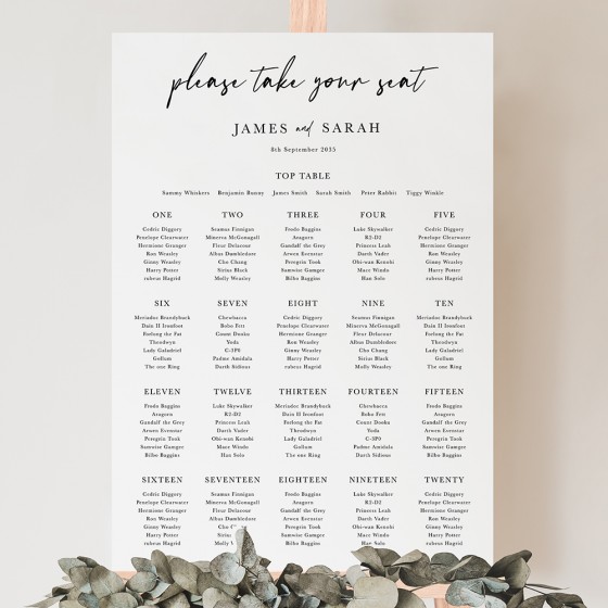 Wedding Table Plans